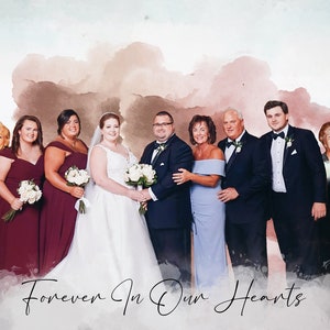 Painting From Photo, Wedding Illustration, Custom Wedding Portrait From Photo, Custom Couple Portrait Watercolor, Gift For Him
