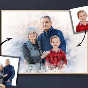 Ritratto commemorativo, aggiungi la persona cara defunta alla foto, modifica foto personalizzata, regalo per la perdita della nonna, combina le foto in una, ricordo commemorativo