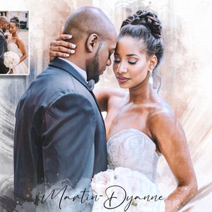 Personalized Wedding Portrait, Wedding Painting From Photos, Couple Portrait, Custom Wedding Painting, 1st Anniversary Gift For Husband