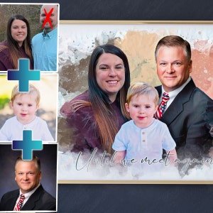 Retrato familiar personalizado, añade a un ser querido a la foto, regalo conmemorativo