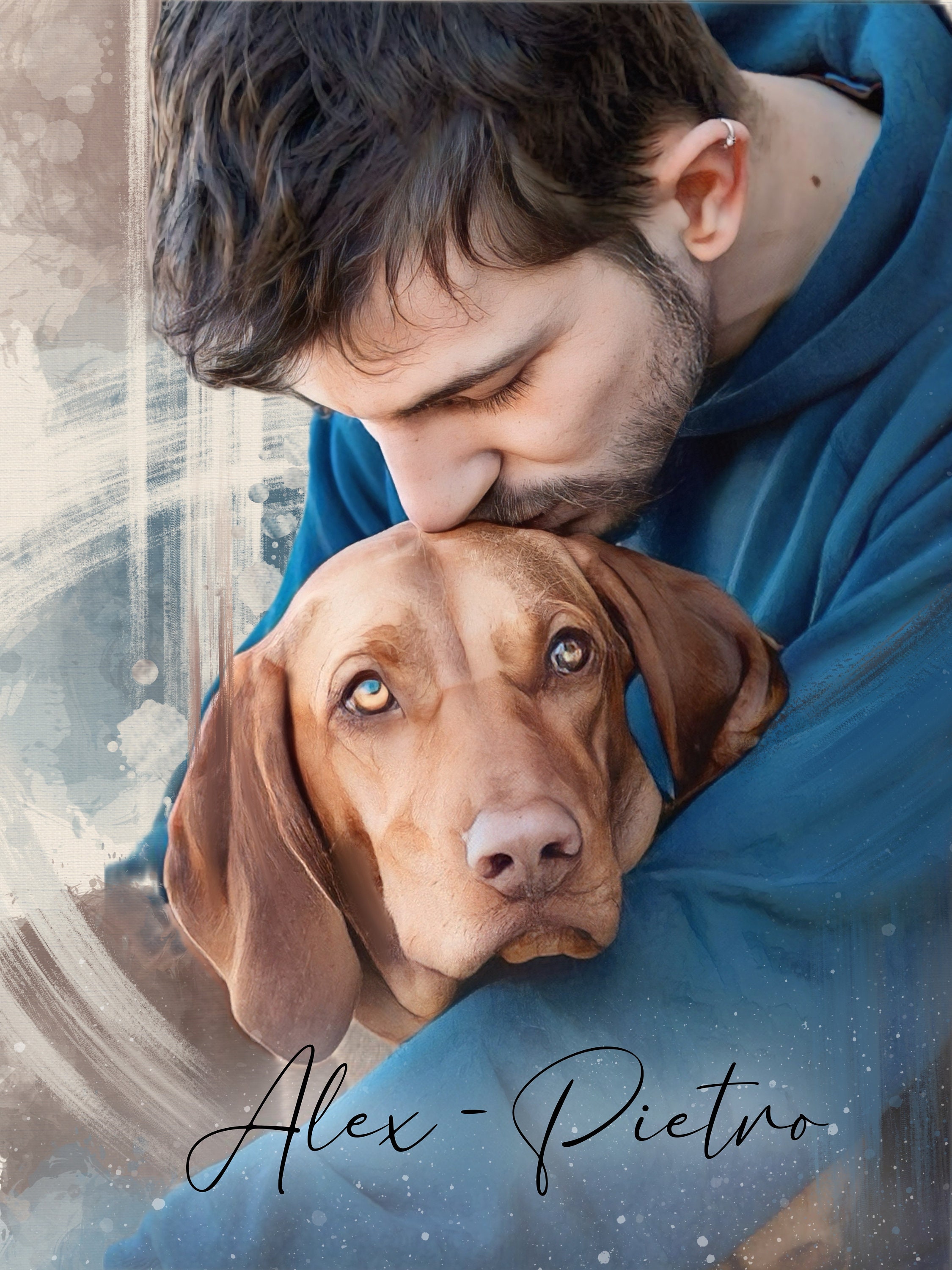 Personalized Pet Portrait Painting on Canvas, Dog Mom Gift - Etsy