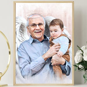 Aggiungi una persona cara alla foto, regalo commemorativo per la perdita del padre, ritratto da foto, combina foto, Photoshop per una persona cara, regalo commemorativo per papà e mamma