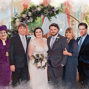 Memorial Family Picture, Add Deceased Person To Picture, Custom Watercolor Family Portrait Painting, Unique Gift for Dad Mom Parents