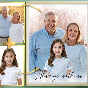 Ritratto commemorativo personalizzato, aggiungi il nonno defunto a una foto, regalo ricordo di famiglia personalizzato, combina foto, regalo per la perdita del nonno