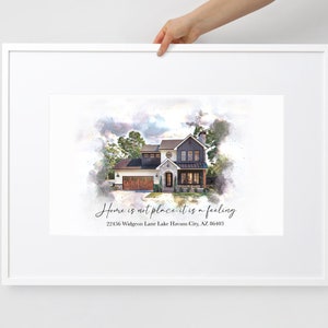 Custom Watercolor House Portrait, New Home Painting From Photo Housewarming Gift, Wedding Venue Drawing, Realtor Closing Gift, First Home