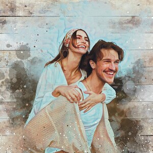 Painting From Photo, Wedding Photo Art, Custom wedding portrait From Photo, Custom Couple Portrait Watercolor, Engagement Gift for Friend