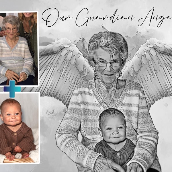 Personalized Drawing Family Portrait, Pencil Sketch Great for Family Portraits, Digitally Hand Drawn From Your Photos