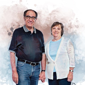 Cadeau portrait d'anniversaire personnalisé pour parents, portrait commémoratif pour grands-parents, cadeau commémoratif pour grand-mère, cadeau d'anniversaire pour parents