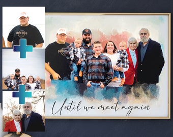 Custom Family Memorial Portrait: Combine Photos of Loved Ones