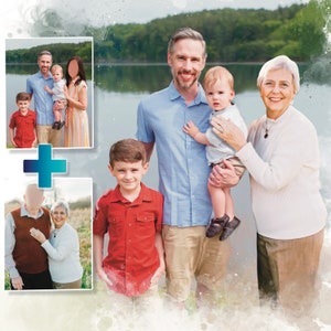 Family Photo Editing, Add Loved One Family Photo, Combine Family Photo Retouching, Family Member Photo Retouch, Merge Photo Editing Services