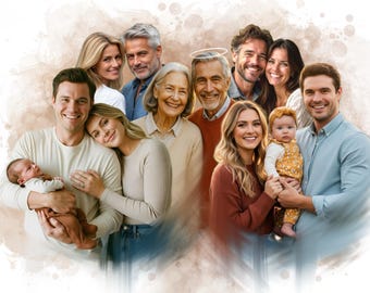 Custom Memorial Family Portrait: Add Deceased Loved One (Digital or Print)