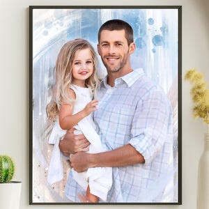 Regalo per la perdita del padre per la figlia, ritratto commemorativo personalizzato per papà e figlia, ricordo del papà, regalo in amorevole ricordo, regalo commemorativo per lei