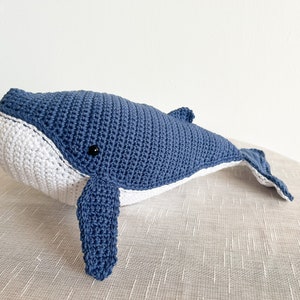 Hand crocheted amigurumi whale