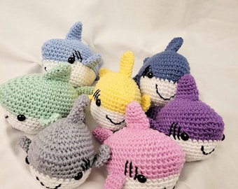 Handmade crochet baby shark