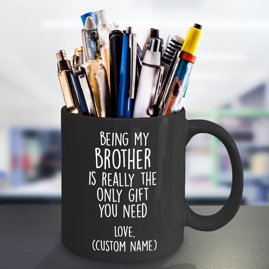 Custom brother gifts Black Coffee Mug Personalized brother Etsy