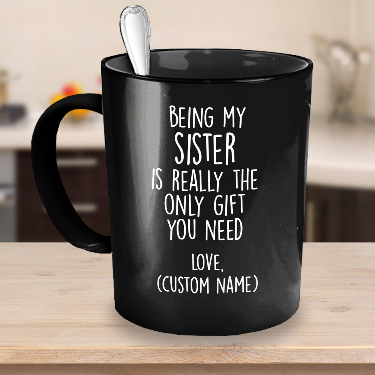 Custom Sister gifts Black Coffee Mug Personalized sister gift Etsy