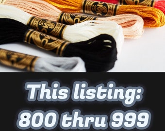 DMC 6 Strand {800 thru 999} Skein Embroidery Floss--100% Cotton--Made in France--Cross Stitch Thread--Craft Supply