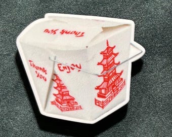 Needle Minder--To Go Box--Chinese Food--Acrylic Craft Supply--Xstitch Accessory--Gift for Her
