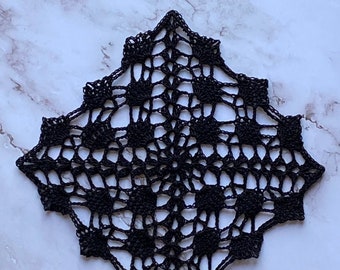 Black Square Doily--Hand Crocheted--Home Décor--Witchy Vibes--Gift for Him/Her/Them