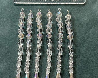 Unique Beaded Icicle Ornaments--Sparkly Christmas Tree Ornament--Package Decor--Holiday Housewarming Gift