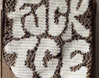 Fuck ICE Wall Hanging--Mosaic Panel--Hand Crocheted--Home Decor--Homeware--Cottagecore Design