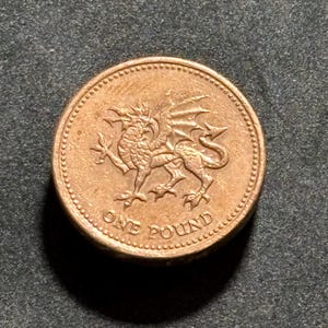 Needle Minder Welsh Dragon--Wales One Pound Coin--2000 UK--British Coin--Cross Stitch Craft Supply Accessory--Xstitch Gift for Stitcher