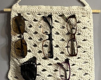 Eyeglass Organizer--Sunglass Spectacles--Hand Crocheted--Home Decor--Homeware--Cottagecore Design