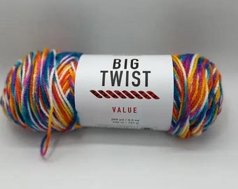 Big Twist Value Yarn--Asstd Variegated Colors--Crochet Supply--Knitting Supplies--Discontinued