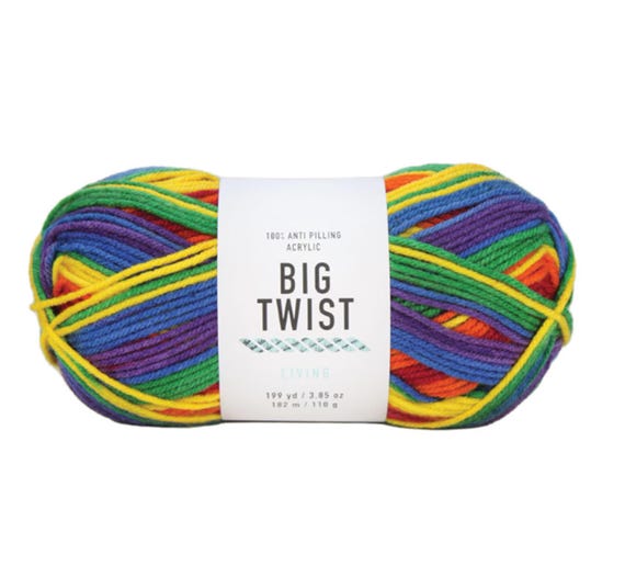 Big Twist Living Acrylic Yarn--Choose between LGBTQiA+ PRIDE Colors--100% Polyester--Size 4 Medium Weight--Crochet Knitting Supply