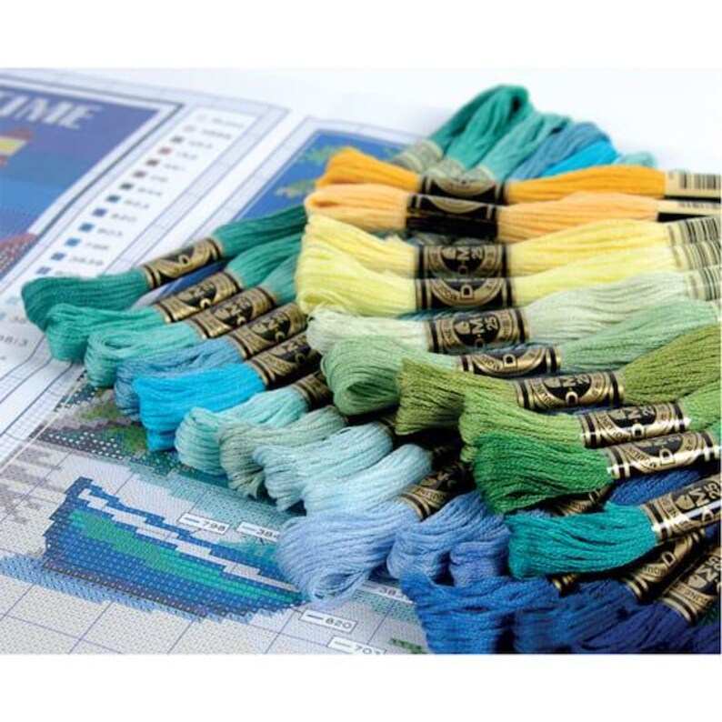 DMC 35 Scenic Colors Set in Silver Tin Box--dmc 6 Strand Skein ...