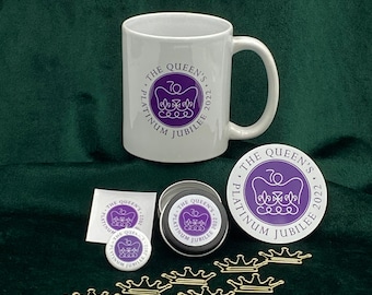 Souvenir Bundle of the Queen's Platinum Jubilee 2022 items--Collectible Memorabilia of Queen Elizabeth II Coronation 70th Anniversary