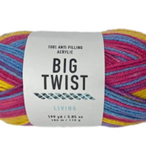 Big Twist Living Acrylic Yarn--Choose between LGBTQiA+ PRIDE Colors--100% Polyester--Size 4 Medium Weight--Crochet Knitting Supply Pansexual PRIDE