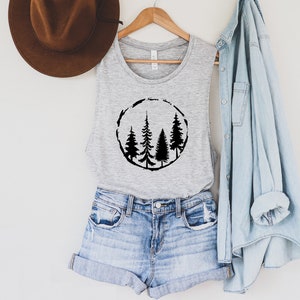 Tree Shirt, Nature Shirt,Nature Tank,Camping Tank Top,Nature Lover,Adventure, Forest, Hiking Muscle Tank Top, Forest, Hiking Tank