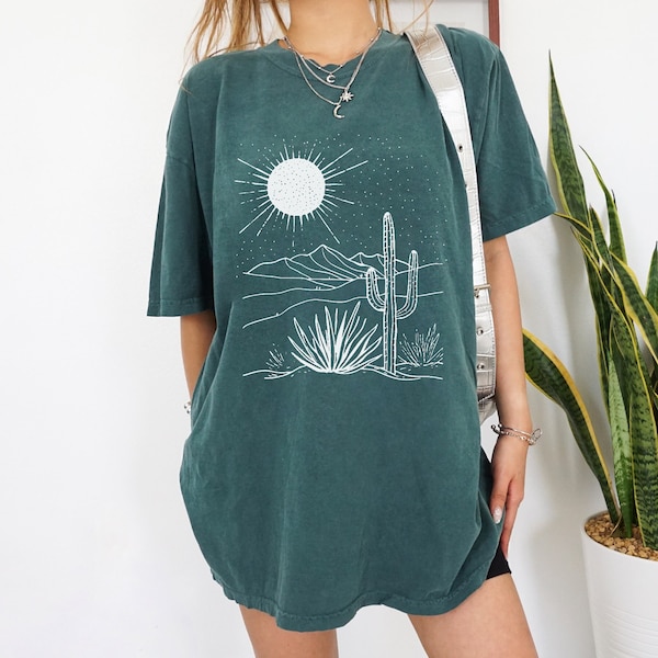 desert shirt, cactus shirt women, desert landscape,desert tshirt,nature shirt, hiking shirt, western shirt,cactus shirt,comfort colors shirt