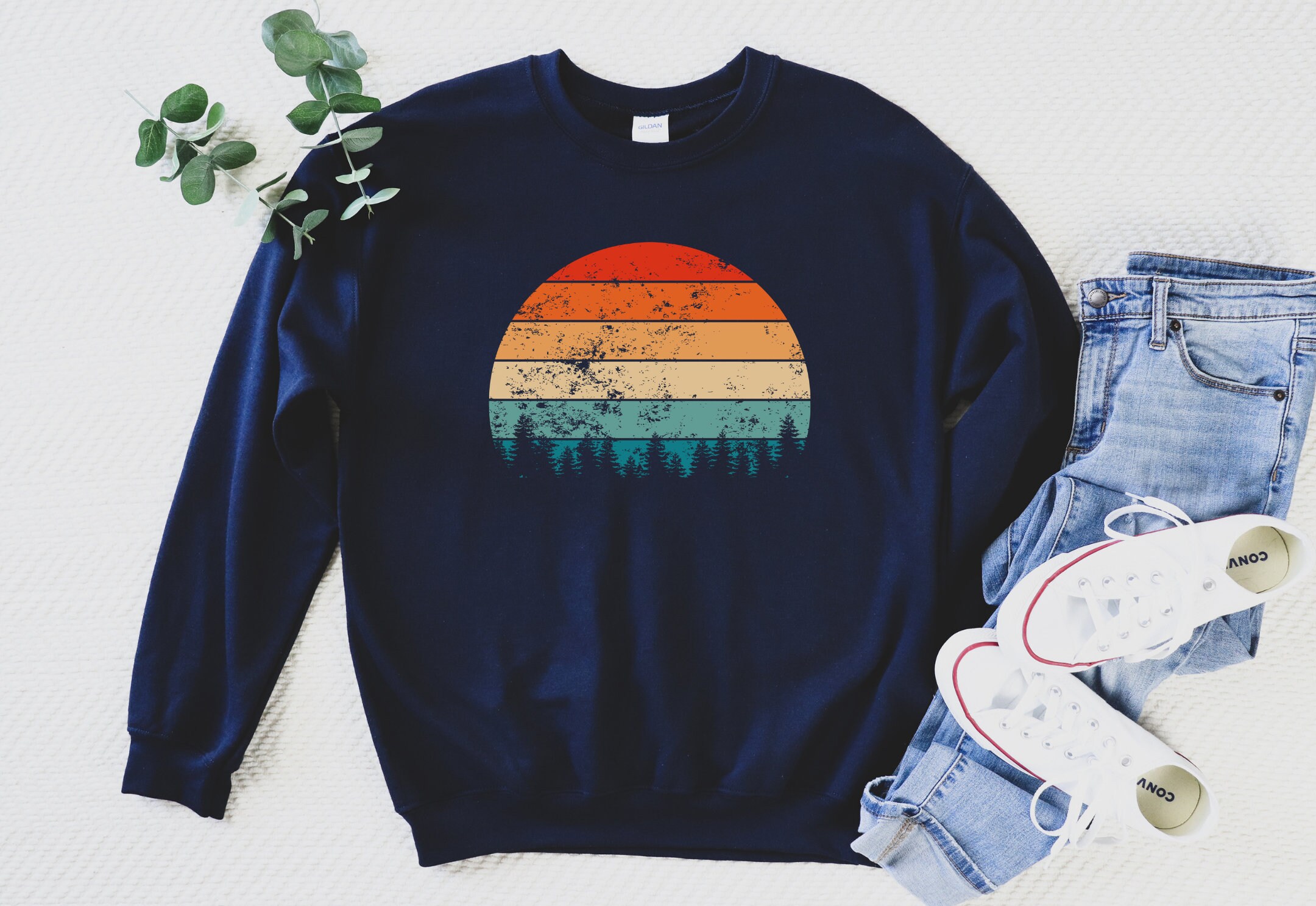 retro sun sweatshirt