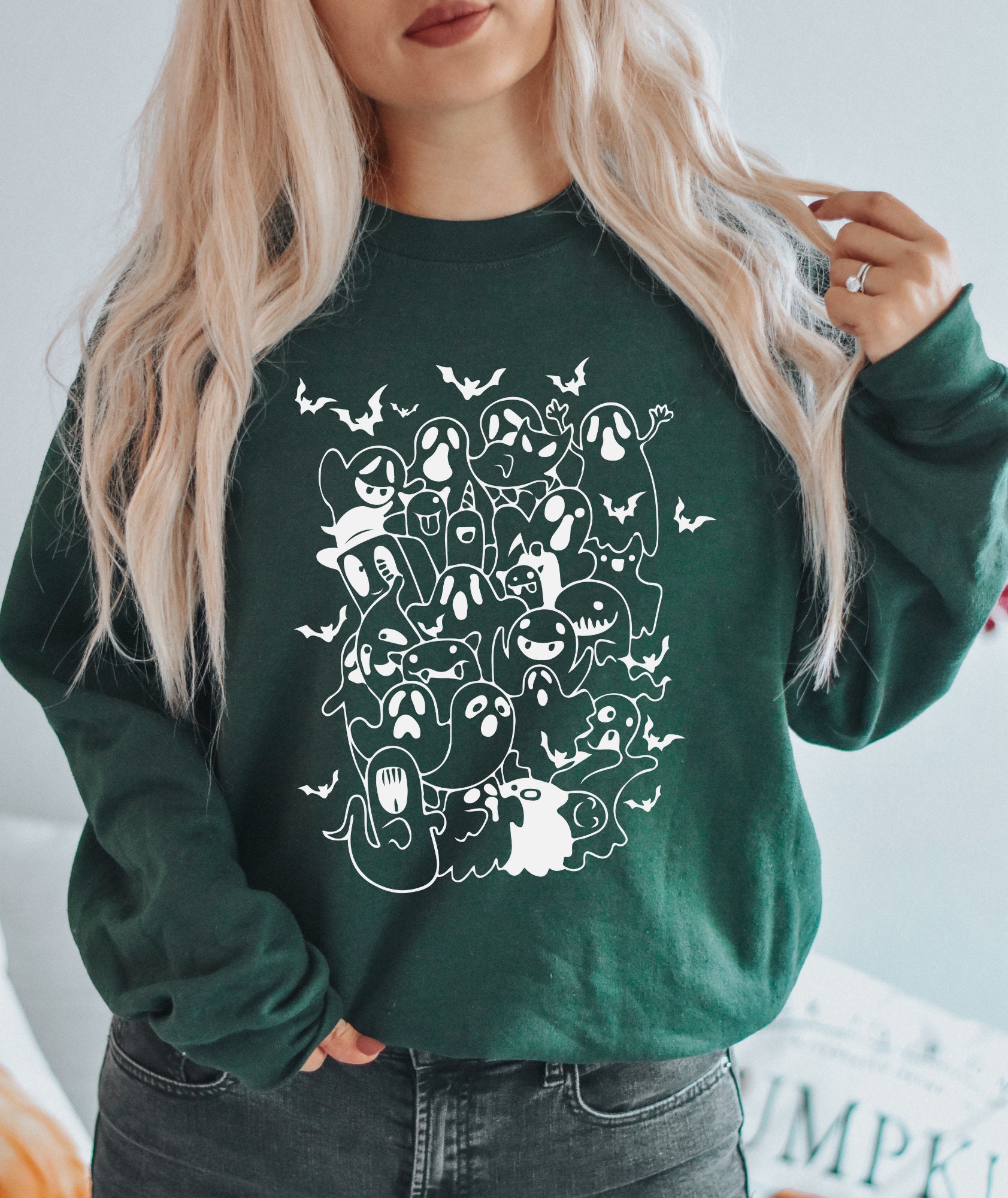 SimpleandSweetbyAly Ghost Sweater, Ghost Sweatshirt, Ghost Sweatshirt Women, Halloween Sweater, Halloween Sweatshirt, Ghost Sweater Orange, Ghost Shirt, Ghost