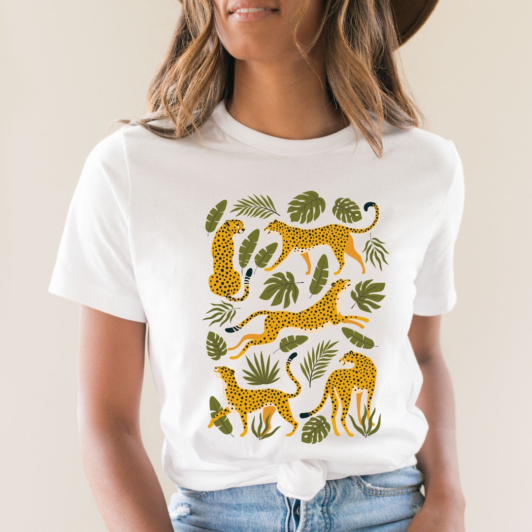 Leopard Graphic Tee, Cheetah Shirt, Animal Shirt Women, Leopard Shirt ...