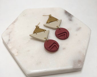 Handmade Polymer Clay Earrings_Modern Statement Jewelry_Handmade Polymer Clay Earrings