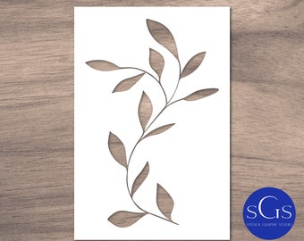 Leaf and Vine Stencil, For Painting Walls - Floors -Doors - Signs - Furniture, Reusable Stencil, GF010