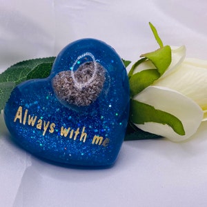 Memory Heart encapsulating ashes or inclusion of choice. Perfect memorial paperweight gift