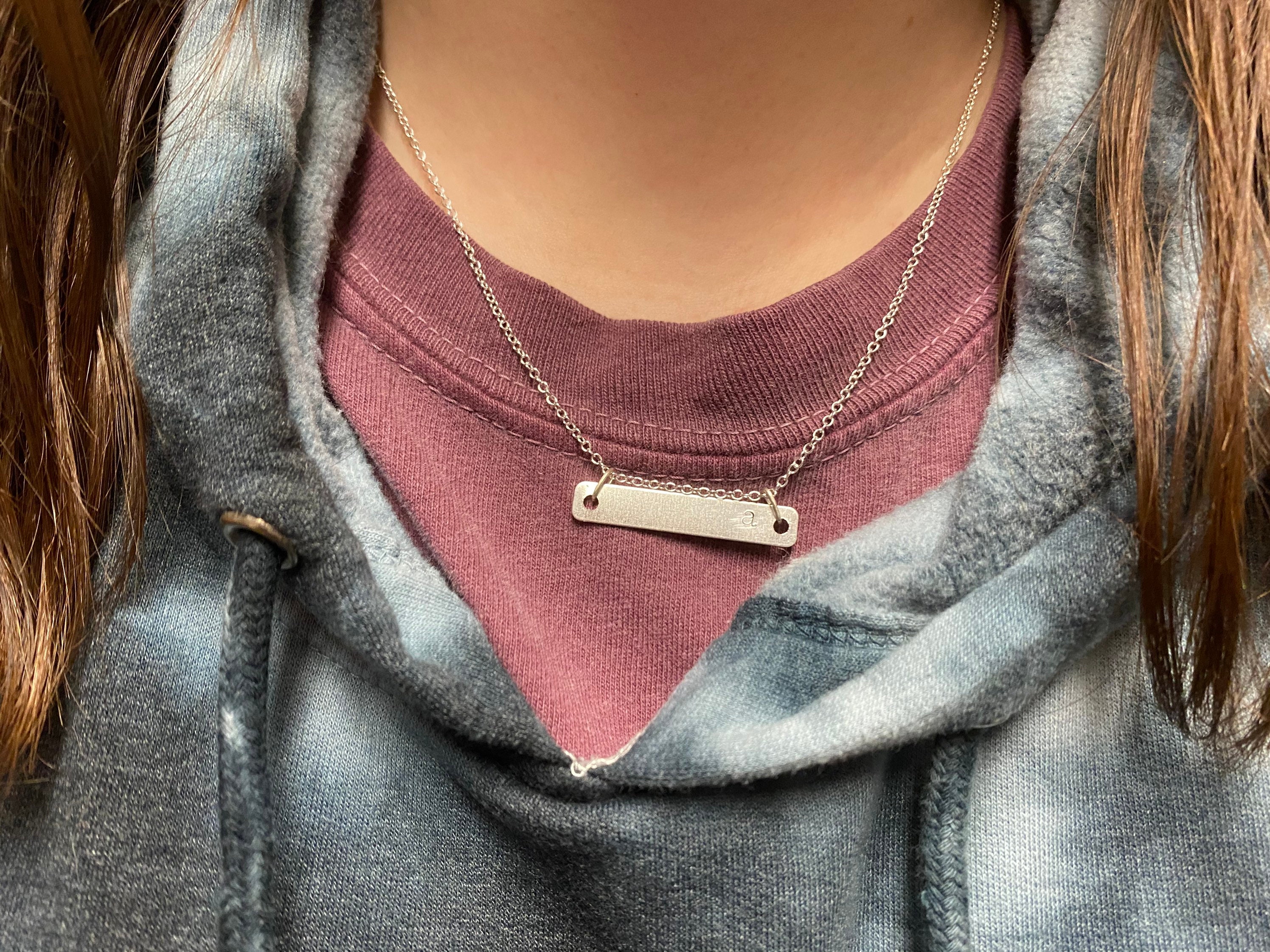 Horizontal Initial Necklace - Etsy 