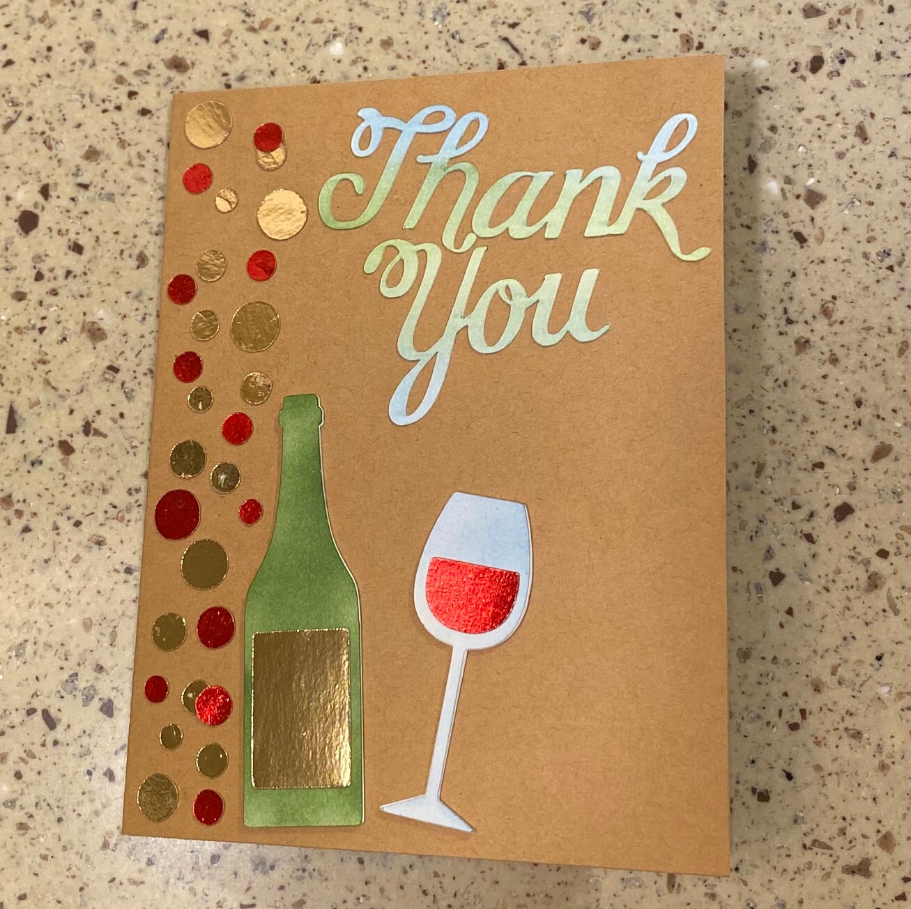 Red Wine Thank You card | Etsy