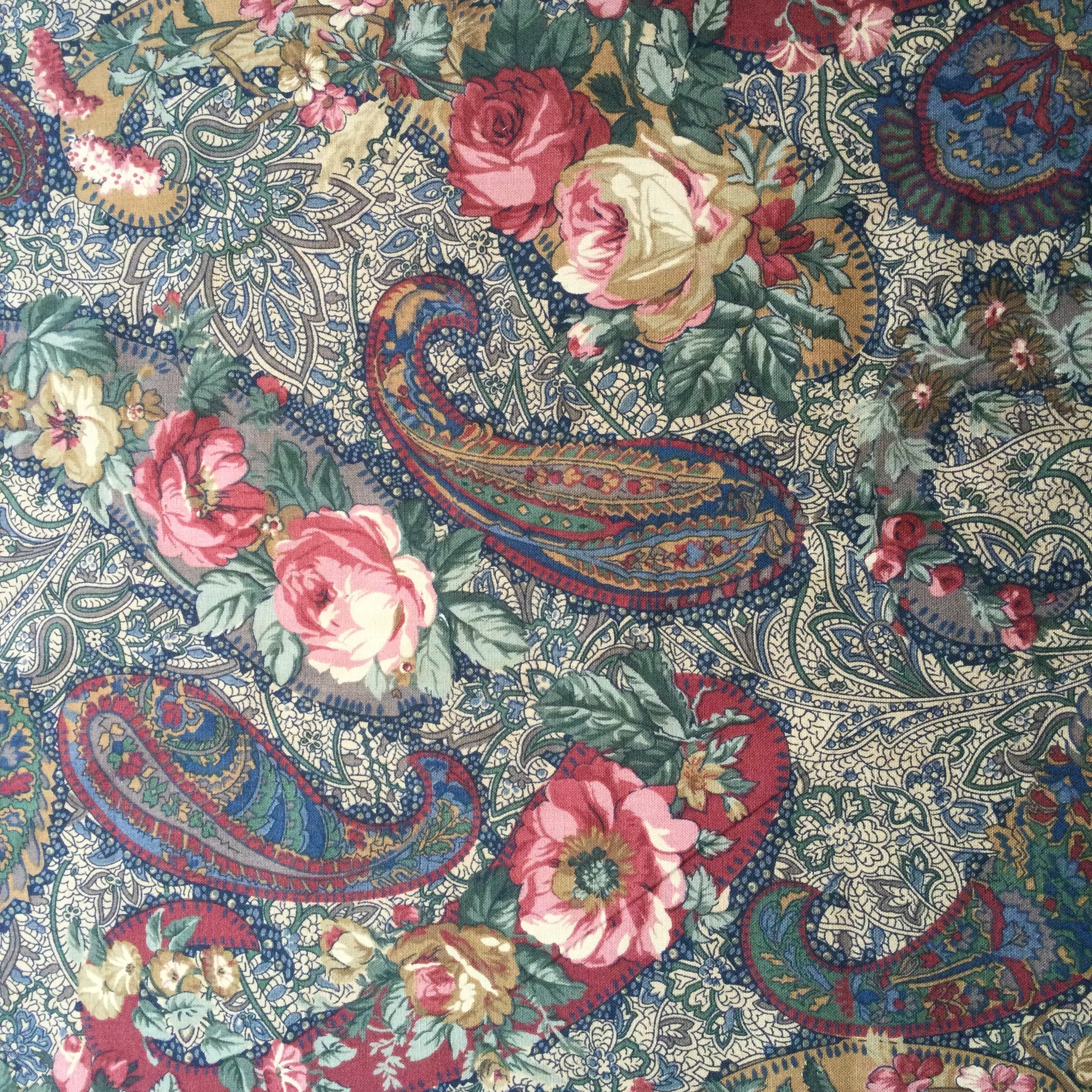Vintage Sanderson cotton fabric Summer Palace 1989 Paisley Etsy