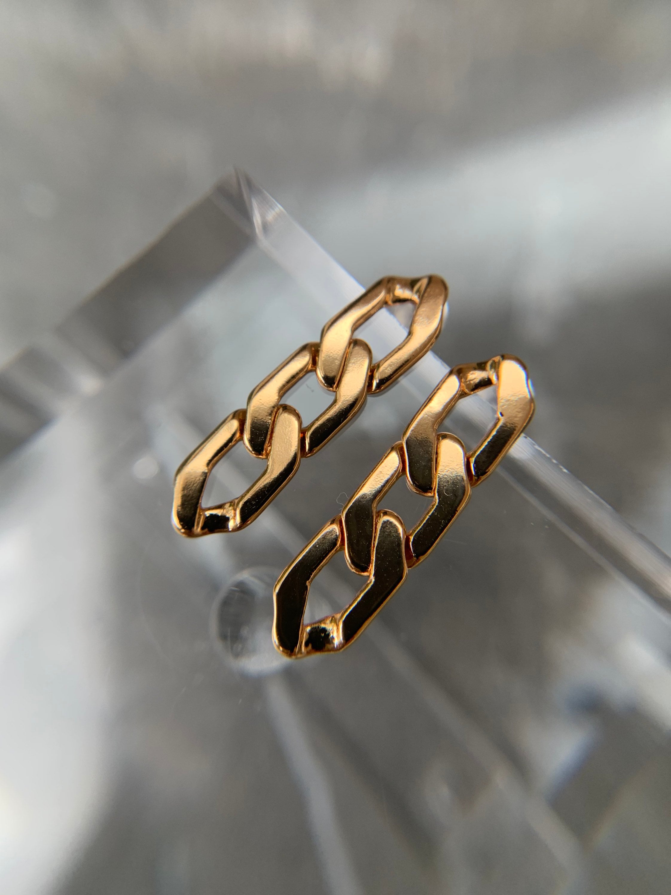 Link Chain earrings gold plated drop Trendy earrings gold Etsy