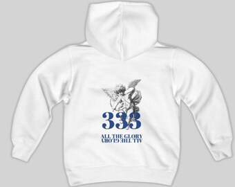 Angel number 333 Youth White Hoodie (Unisex)