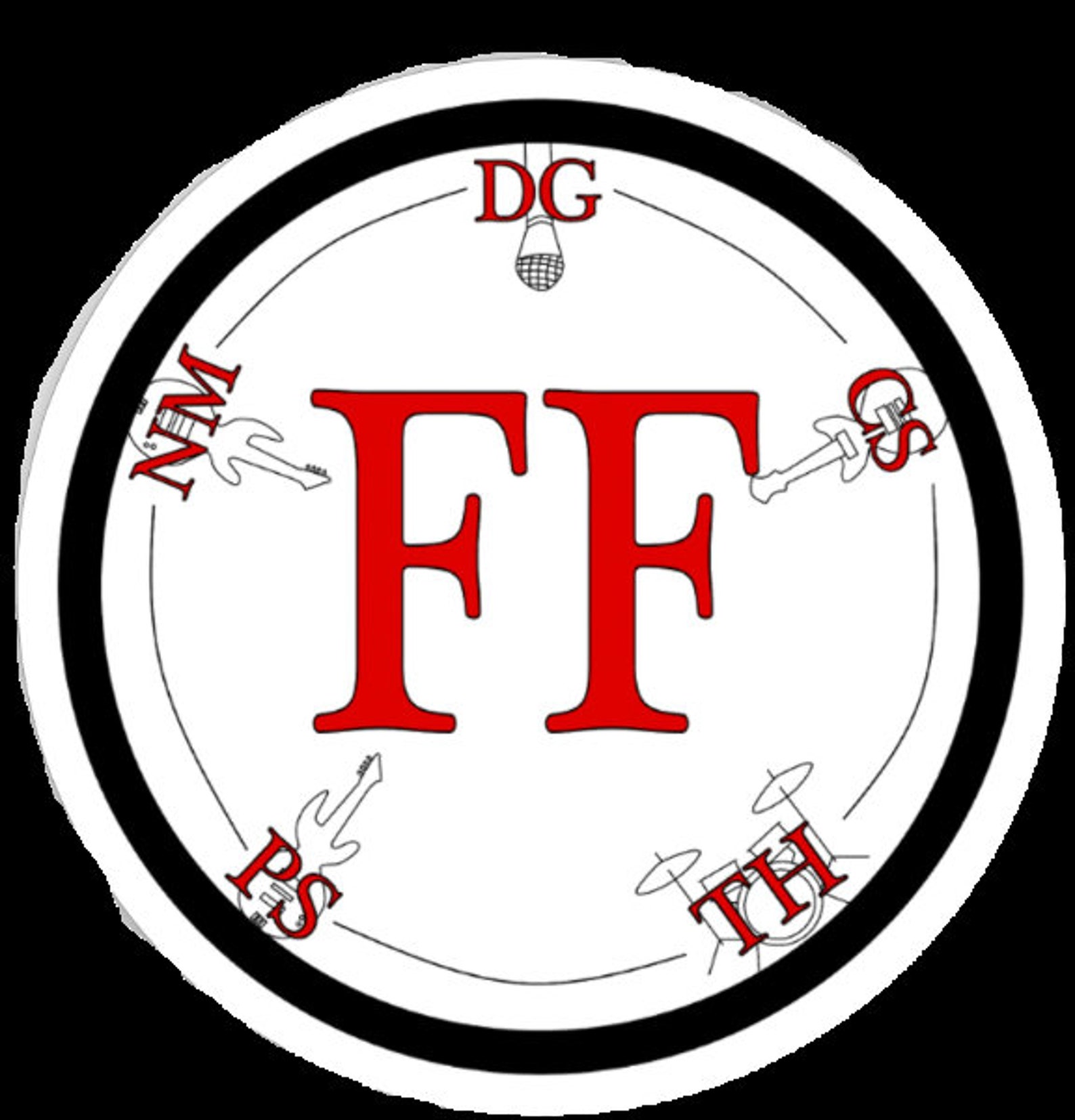 Foo Fighters Sticker Decal With Initials and Instruments for Etsy