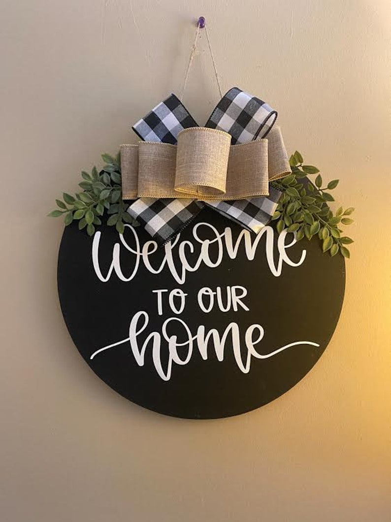 Welcome Sign, Home Decor, Custom Home Decor, Farmhouse Door Hanger, Door Signs 