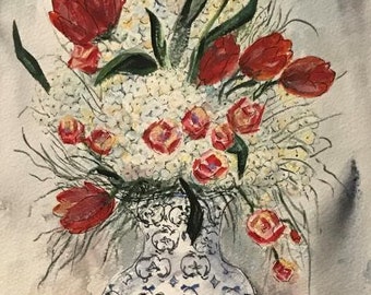 Blue Vase with Flowers, Print