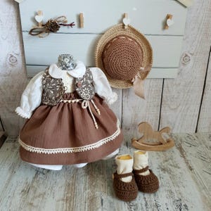 Set of clothers for waldorf doll 16 inches.Waldorf doll.Clothes 14-16 inches.Soft doll dress.