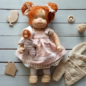 Handmade Waldorf Doll: 16 Inch Organic Wool Soft Doll with Clothes